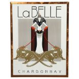 Mark Gray for La Belle, Chardonnay, a Hollywood Regency style advertising poster, framed, overall