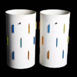 Attributed to John and Sylvia Reid for Rotaflex, a pair of Interplay steel and perspex lampshade,