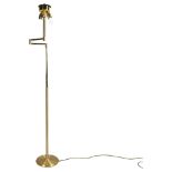 B & M Leuchten, Germany, a Hollywood Regency style brass standard lamp with three lights and folding