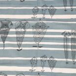 Lucienne Day for Heals, a 1954 Trio (grey) design printed cotton fabric panel, 123.5 x 59cm light