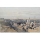 After David Roberts RA (1796 - 1864), Cairo looking west, lithograph by Louis Haghe, 34cm x 52cm,