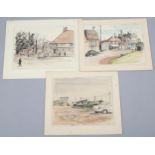 3 x mid-20th century watercolour scenes in Eastbourne, by the same hand, unframed (3) Very slight