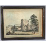 G L Edridge, artist sketching old church ruins, signed and dated 1785, 20cm x 28cm, framed Even