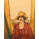 WITHDRAWN - Roger Bland, portrait of a woman, watercolour, inscribed verso,