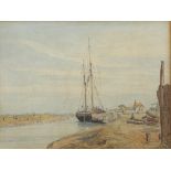 John Lewis Roget (1828 - 1908), boats of the Stour Sandwich, watercolour and pencil, unsigned with