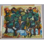WITHDRAWN - Mohammed Issiakhem (1928 - 1985), Azzefoun, Algerie, oil on card, signed,