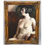 Fonteyne, female nude, oil on canvas, signed, 64cm x 50cm, framed Good condition