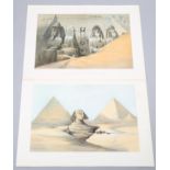 After David Roberts RA, a set of 4 colour re-prints, Egyptian temple scenes, image 33cm x 50cm,