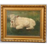 Henri Rooke, calf, oil on wood panel, signed, 23cm x 30cm, framed Good untouched condition