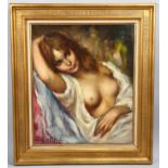 Georgette Nivert, female nude, oil on canvas, signed, 64cm x 53cm, framed Good condition