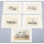 After David Roberts RA (1796 - 1864), 5 lithographs, Middle Eastern temple scenes, published 1855/6,