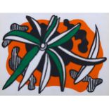 Fernand Leger, abstract, lithograph for Homage Leger 1971 XXe Siecle, 23cm x 30cm, framed Good