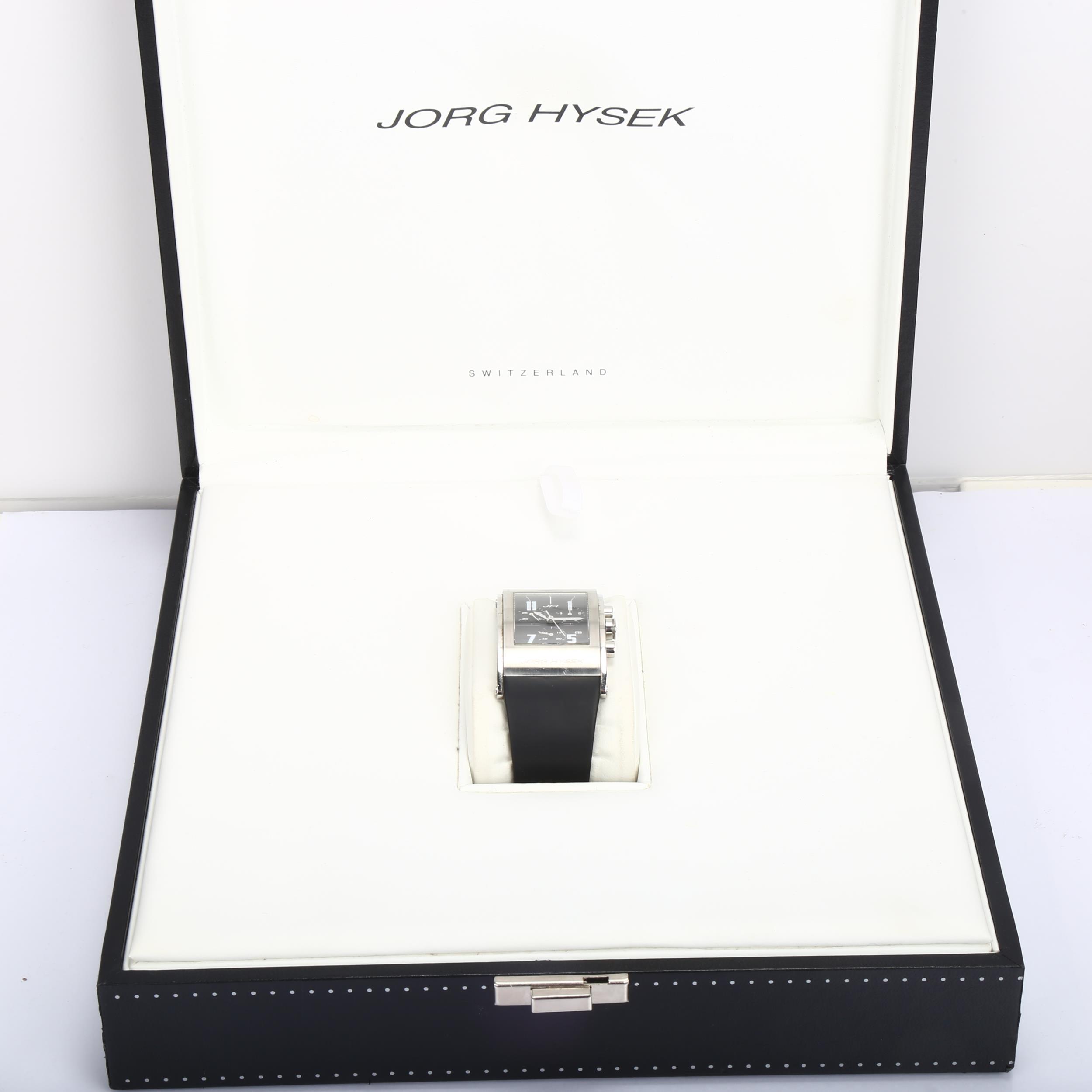 JORG HYSEK - a stainless steel Kilada quartz chronograph wristwatch, ref. S011-0587, black dial with - Bild 5 aus 5