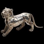 An Edwardian sterling silver commemorative figure of ‘The Kemp Leopard’, Edward Barnard & Sons