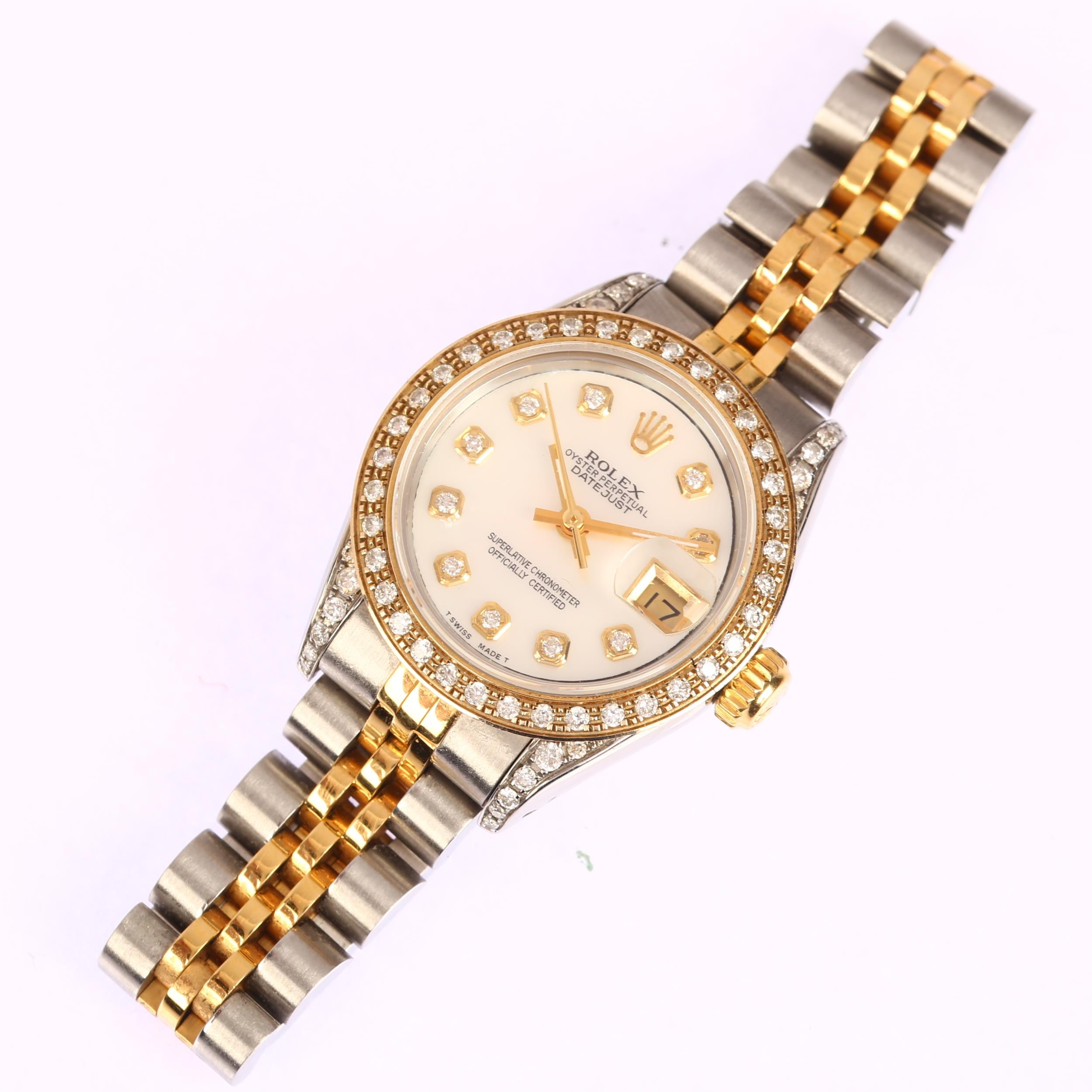 ROLEX - a lady's bi-metal Oyster Perpetual Datejust automatic bracelet watch, ref. 69173, circa - Bild 2 aus 5