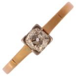 An early 20th century 18ct gold 0.3ct solitaire diamond ring, platinum-topped set with old-cut