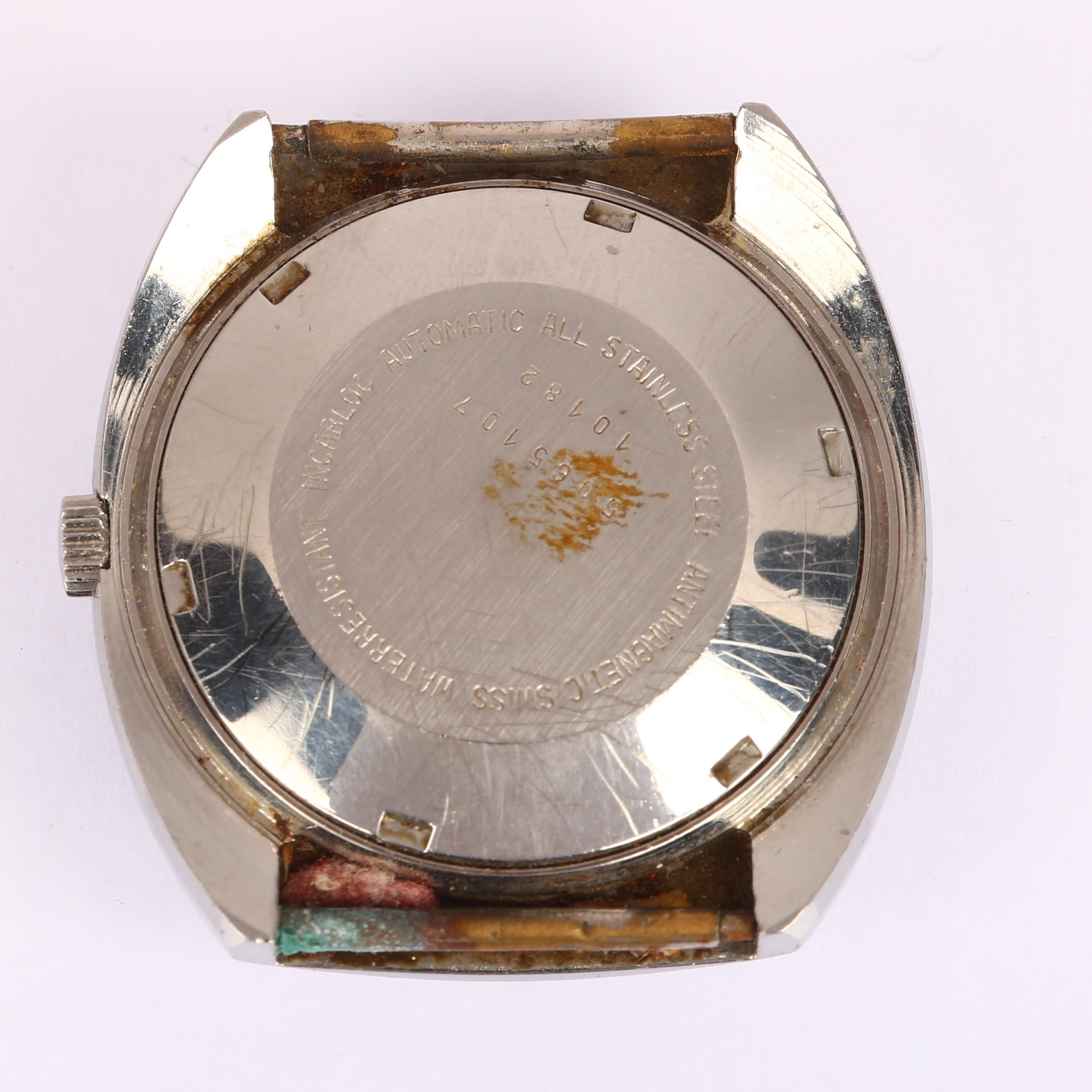 TECHNOS - a stainless steel automatic wristwatch head, ref. 10182, circa 1970s, red ombre dial - Bild 2 aus 5