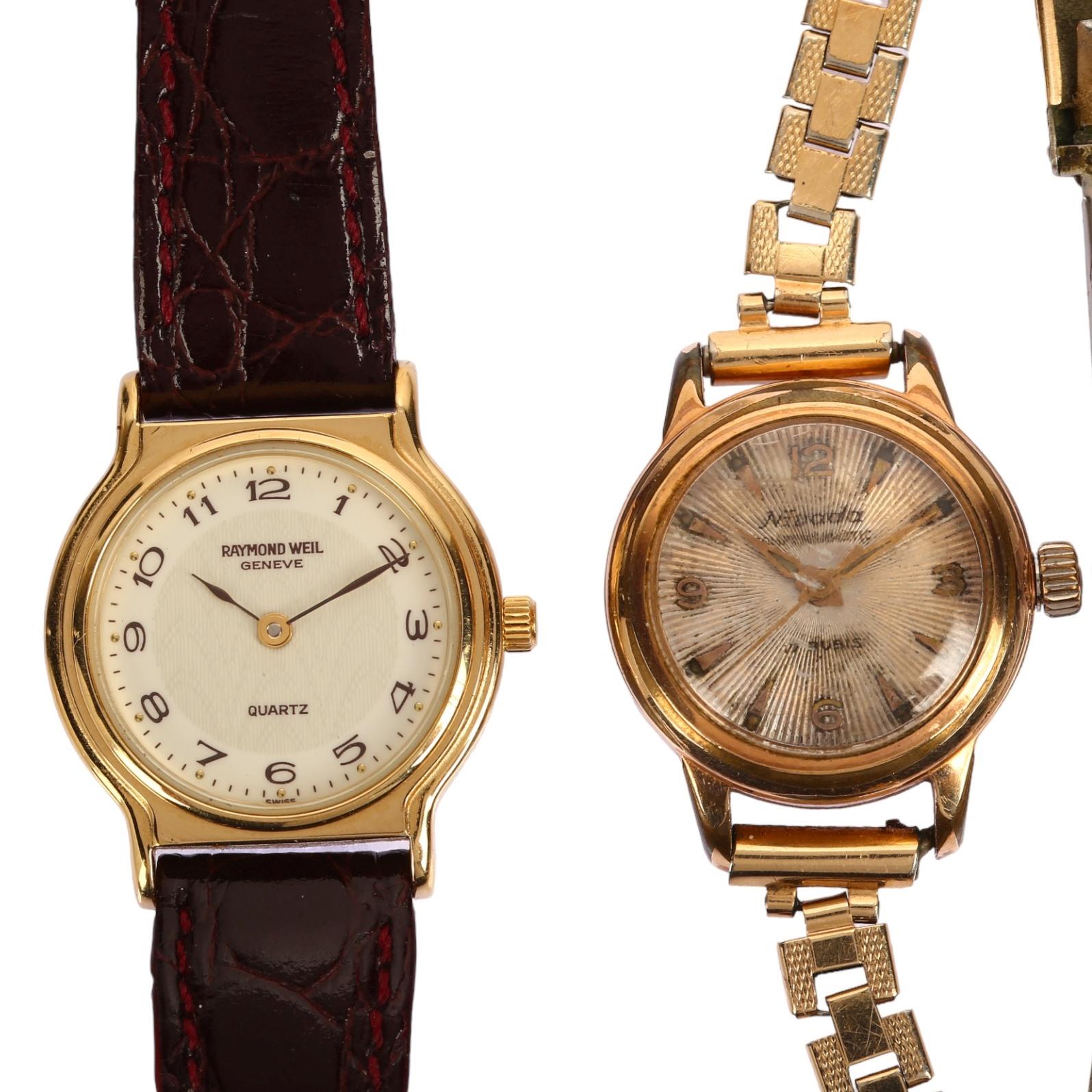 2 lady's wristwatches, comprising Raymond Weil quartz, and Nivada, only Nivada working (2) Only