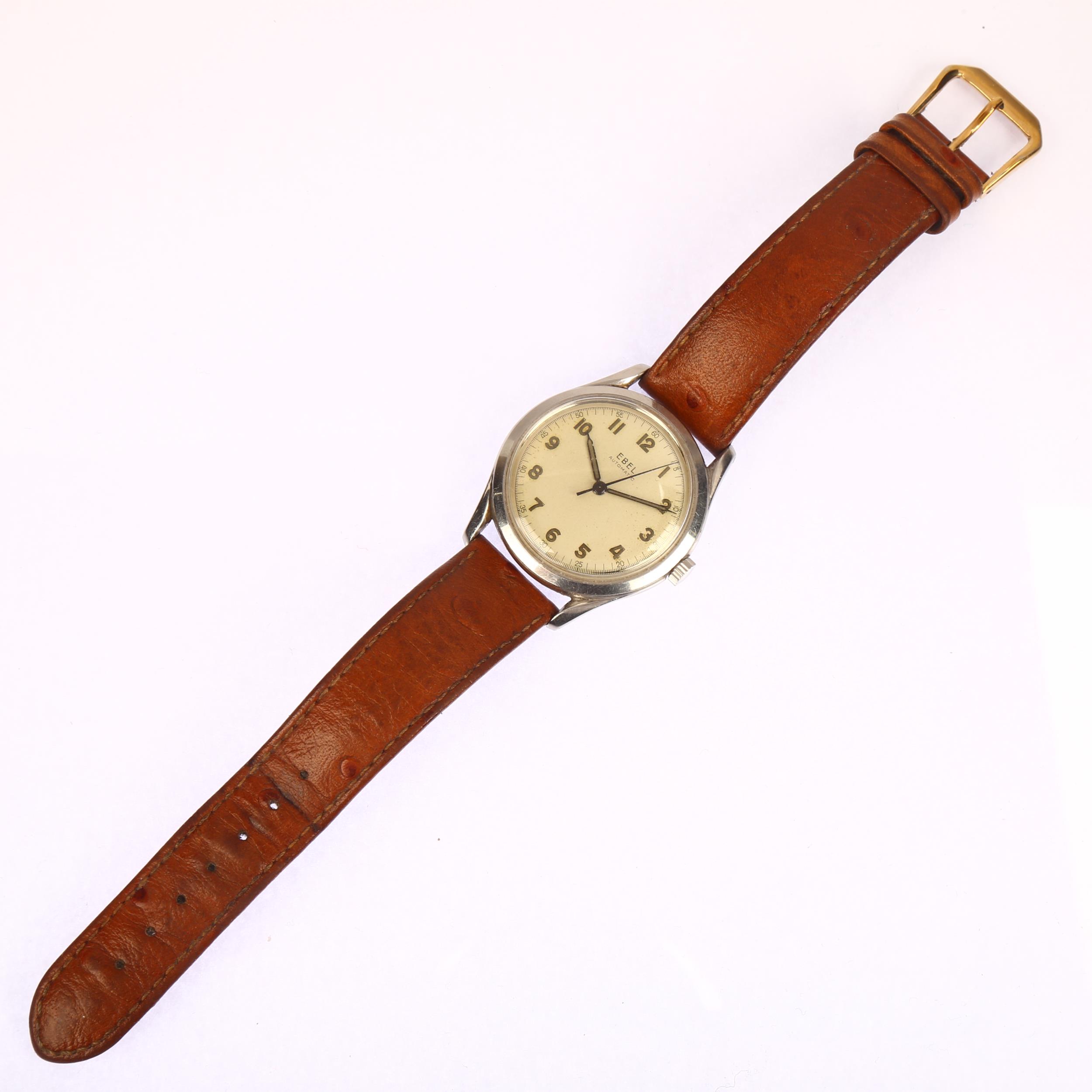 EBEL - a Second World War Period stainless steel "Bumper" automatic wristwatch, circa 1940s, - Bild 2 aus 5