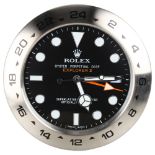 **WITHDRAWN** Rolex style Explorer II Date quartz wall clock, diameter 34cm.