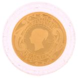 The 2019 New Zealand's First Ever 22ct gold quarter sovereign, Hatton's of London, reverse depicting