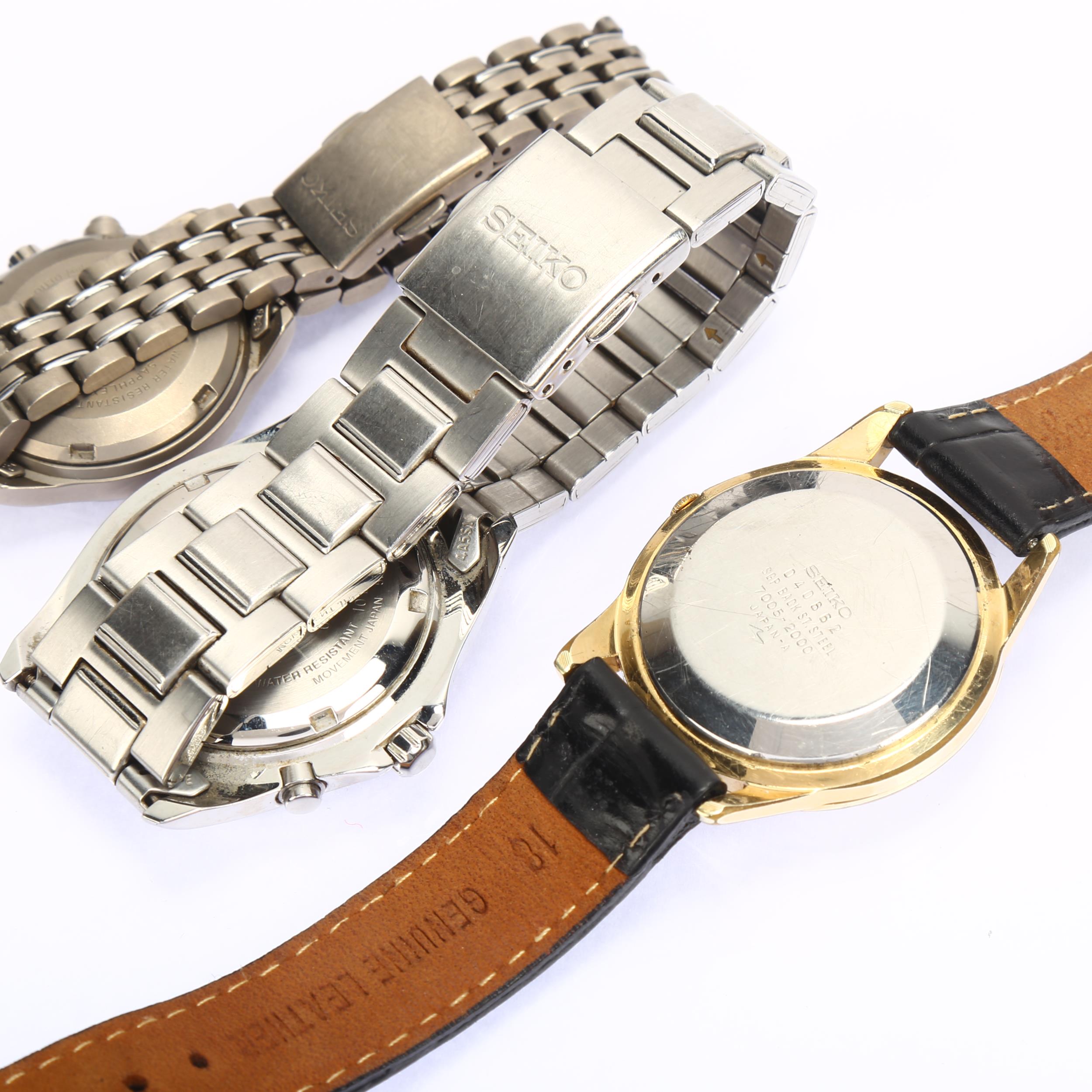 3 x Seiko watches, including Kinetic 100M and Kinetic Titanium, only Kinetic models in working order - Bild 4 aus 5