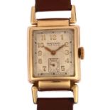 WALTHAM - an American 10k gold filled Premier doctor's mechanical wristwatch, circa 1940s,