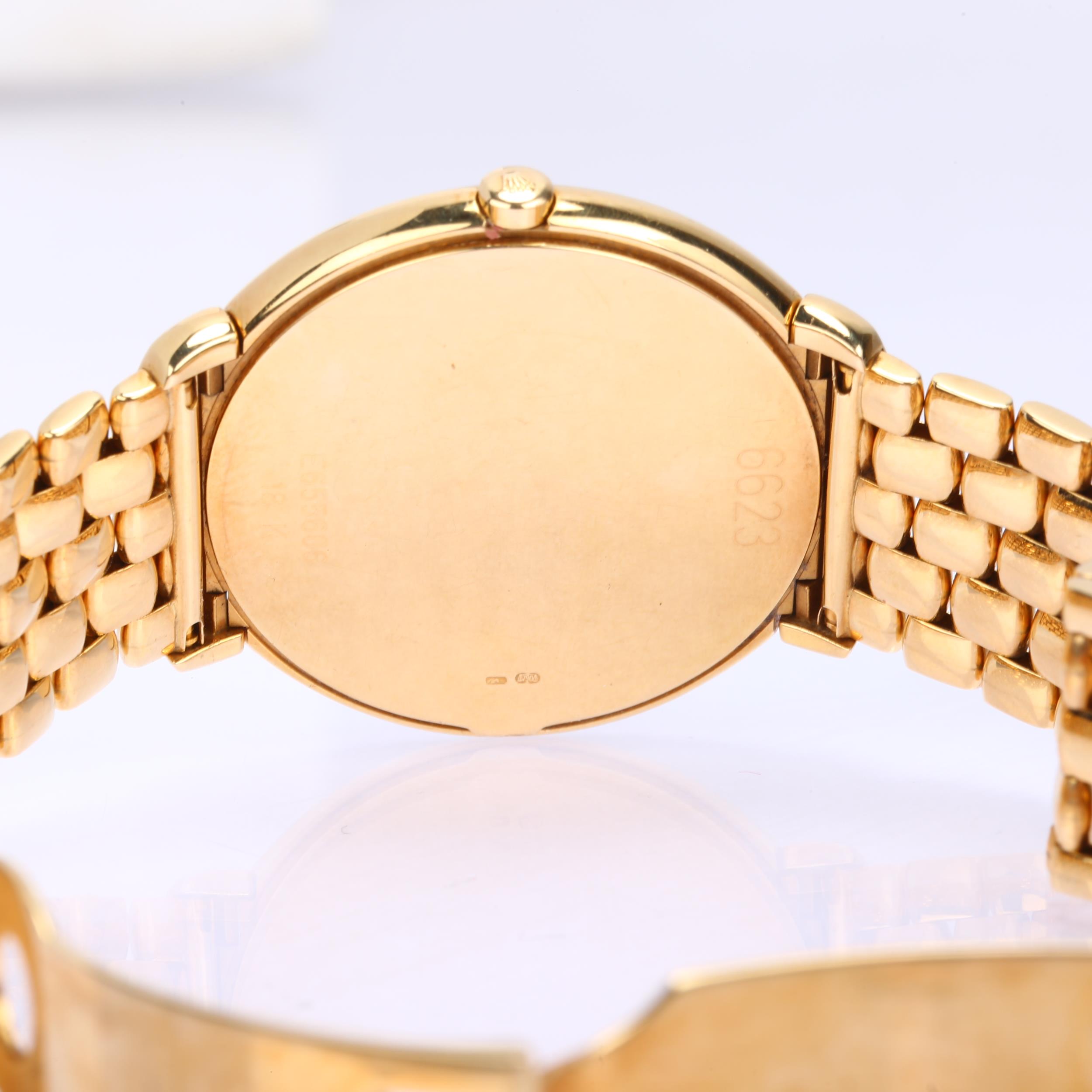 ROLEX - an 18ct gold Cellini quartz bracelet watch, ref. 6623, circa 1990, white dial with applied - Bild 4 aus 5