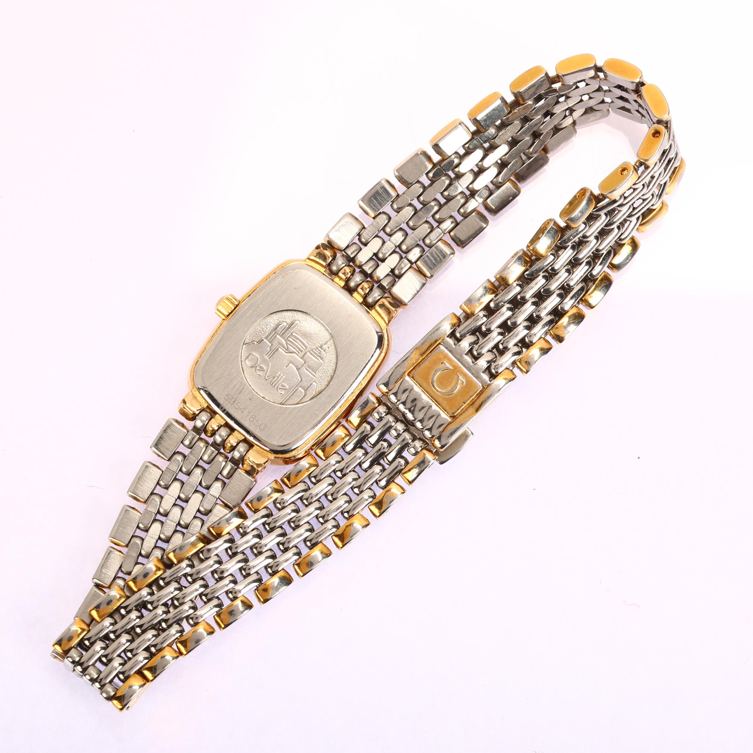 OMEGA - a lady's gold plated stainless steel De Ville quartz bracelet watch, cream dial with Roman - Bild 3 aus 5