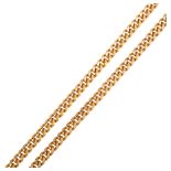 An 18ct gold flat curb link chain necklace, length 50cm, 32.2g No damage or repairs, light wear to