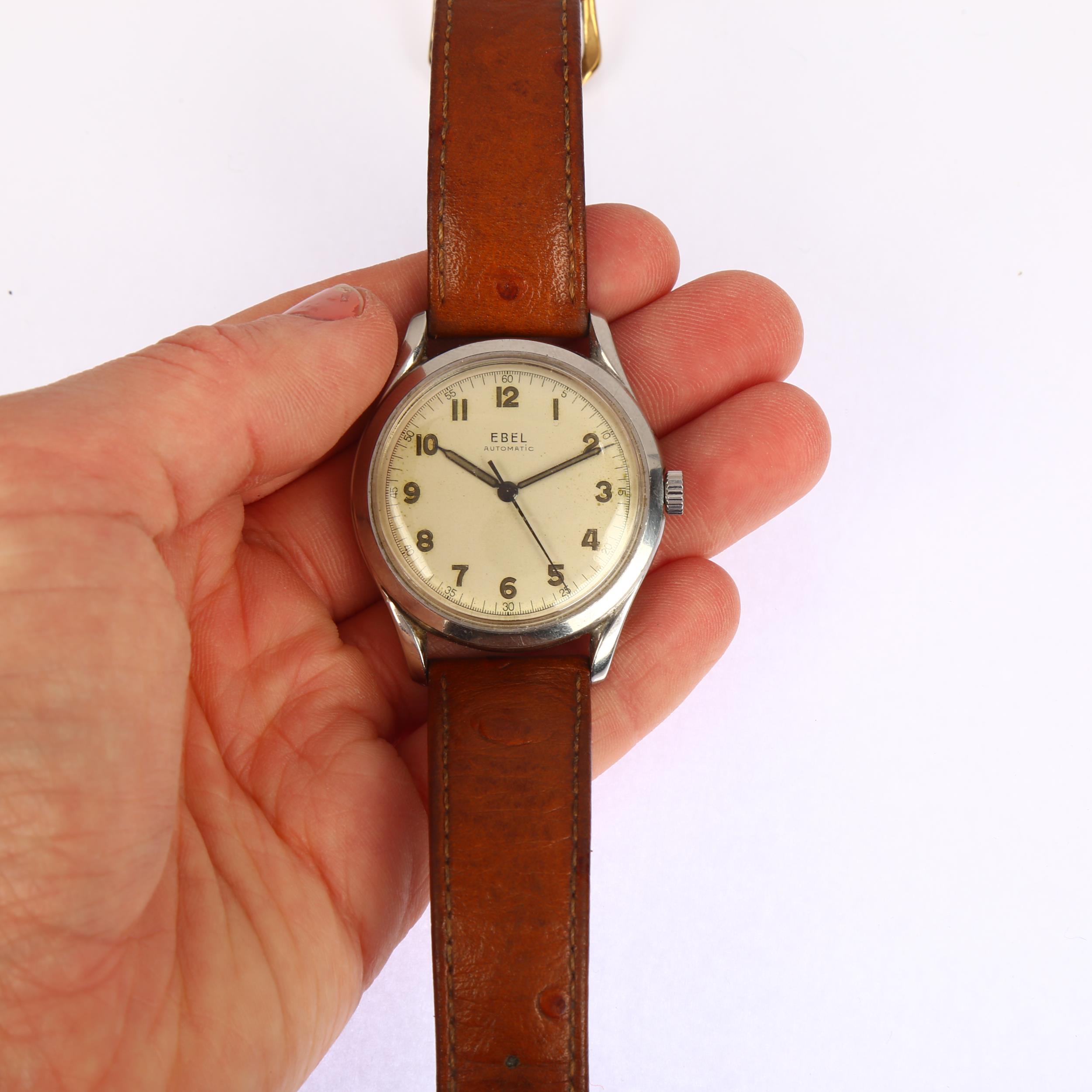 EBEL - a Second World War Period stainless steel "Bumper" automatic wristwatch, circa 1940s, - Bild 5 aus 5