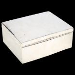 A large George VI silver-mounted cigar box, A&J Zimmermann Ltd, Birmingham 1938, rectangular form
