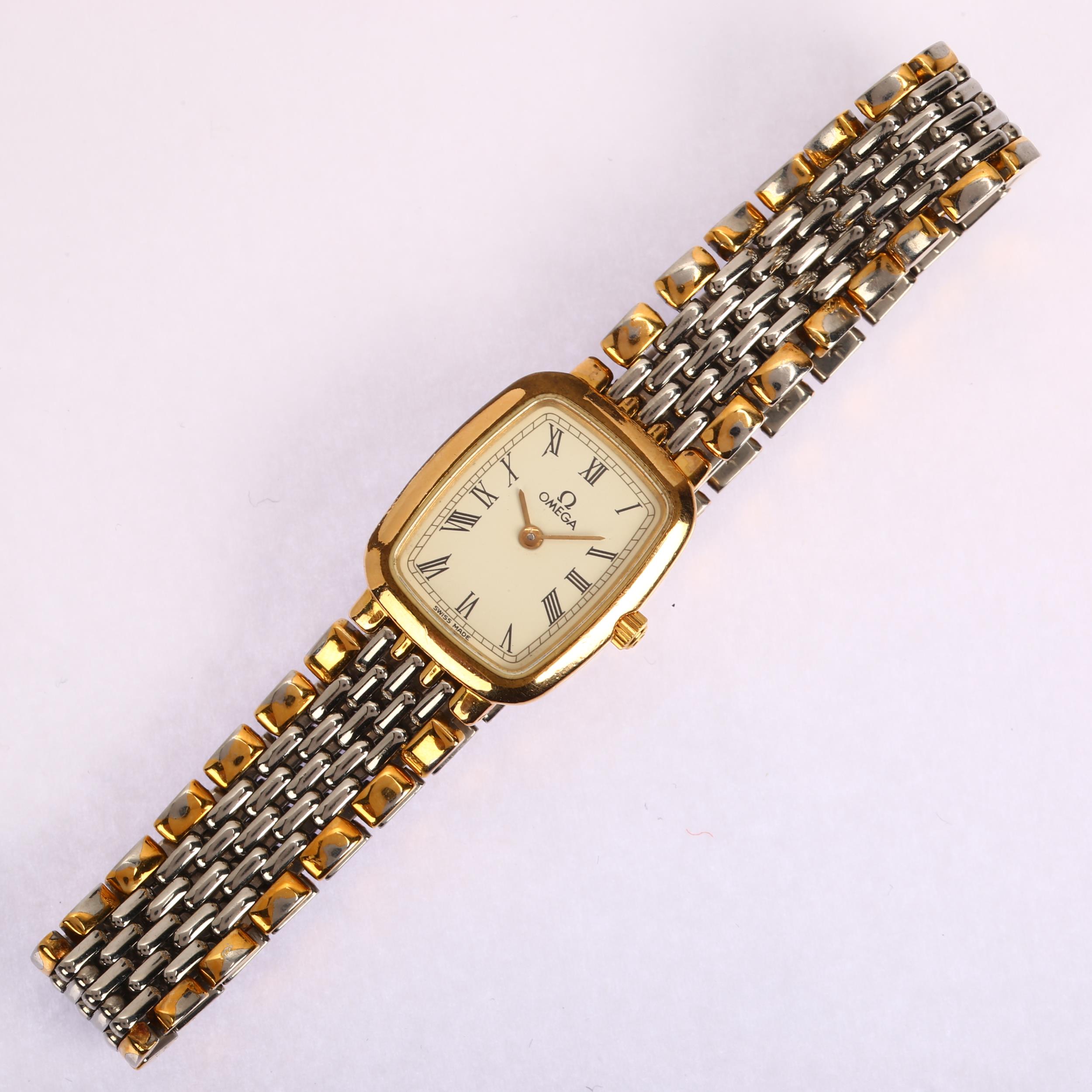 OMEGA - a lady's gold plated stainless steel De Ville quartz bracelet watch, cream dial with Roman - Bild 2 aus 5