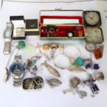 *WITHDRAWN* Various jewellery, including silver spoon, dolphin bangle, wristwatches etc Lot sold as