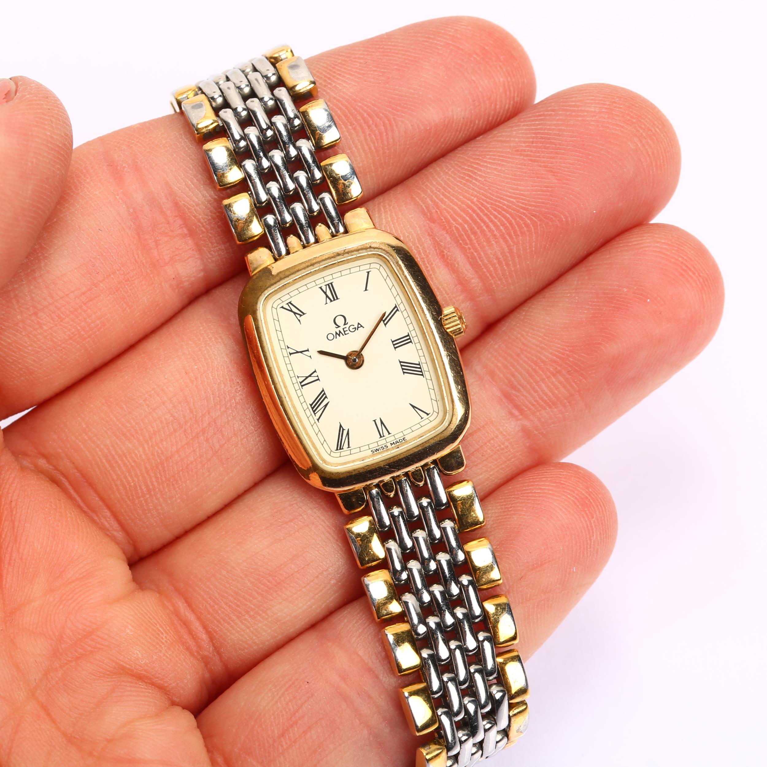 OMEGA - a lady's gold plated stainless steel De Ville quartz bracelet watch, cream dial with Roman - Bild 5 aus 5