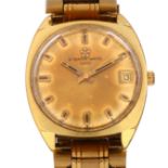 ETERNA - a gold plated stainless steel Eterna-Matic 1000 automatic bracelet watch, champagne dial