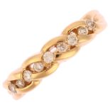 A modern 9ct gold diamond half eternity ring, maker CJ, Birmingham 2000, set with modern round