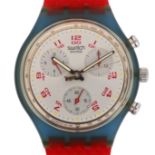 SWATCH - a plastic Chrono JFK quartz chronograph wristwatch, ref. FCN103, circa 1992, white dial