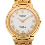 ROLEX - an 18ct gold Cellini quartz bracelet watch, ref. 6623, circa 1990, white dial with applied