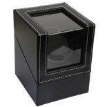 A single leather-cased automatic watch winder, height 17cm, working order, boxed No damage,