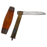 An early 20th century Swedish barrel knife, knife mount named to P Holmberg Sweden, barrel length