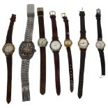 A group of wristwatches, to include a lady's chrome-cased Omega Geneve mechanical wristwatch, not