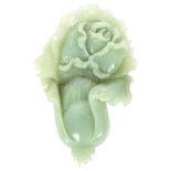 A carved jadeite floral study, 25cm