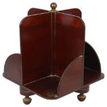 A 19th century mahogany and brass-bound table-top revolving bookstand of small size, W15cm, H31cm