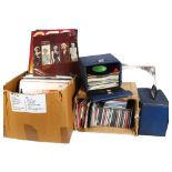A quantity of vinyl LPs, 7" singles, and various CDs, including various artists and genres such as