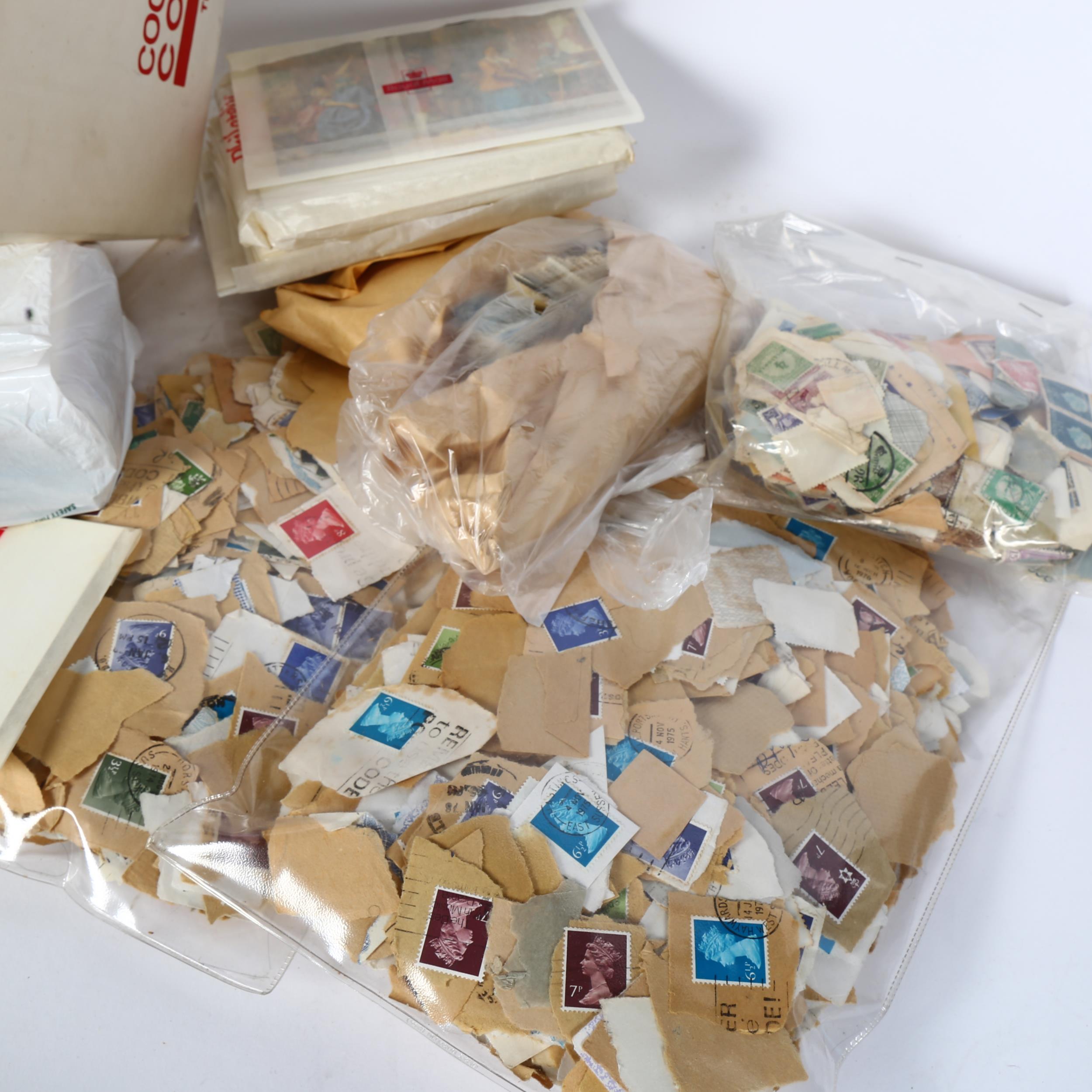 A large quantity of used loose postage stamps, both English and worldwide, including Australia, - Image 2 of 2