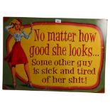 2 reproduction tin signs, 50 x 70cm