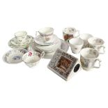 A quantity of Shelley Pastoral teaware, a Shelley white and green leaf trio, Bramley Hedge cup and
