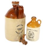 A stoneware Perry Brothers cider flagon with tap, 33cm, and a Coombes cider flagon