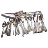 A part canteen of community plate cutlery, originally for 12 people, in an associated box Set
